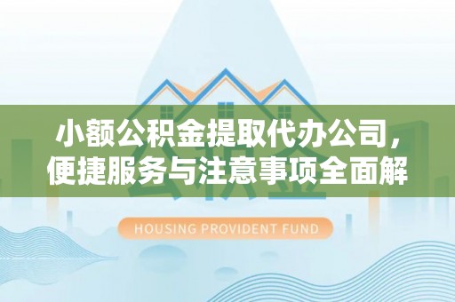 高港小额公积金提取代办公司，便捷服务与注意事项全面解析