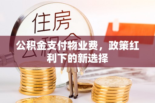 高港公积金支付物业费，政策红利下的新选择