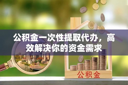 高港公积金一次性提取代办，高效解决你的资金需求