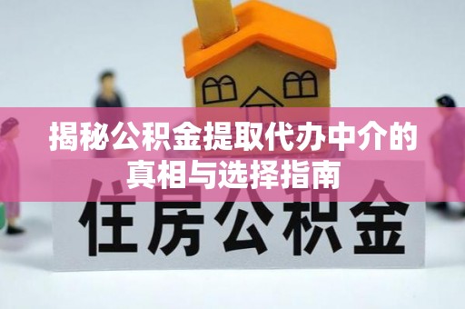 高港揭秘公积金提取代办中介的真相与选择指南